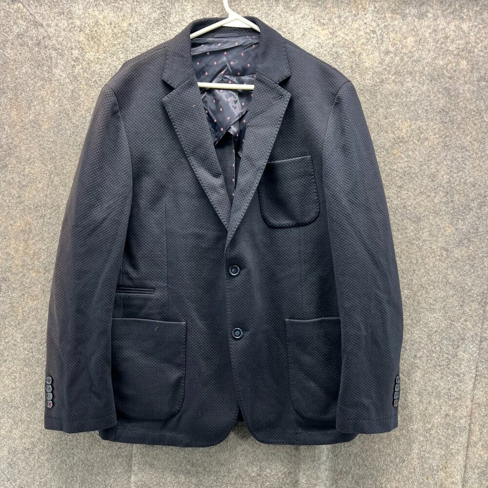 Bugatchi Blazer Men 42 Blue Navy Suit Sports Jacket Cotton Casual Coat Midnight